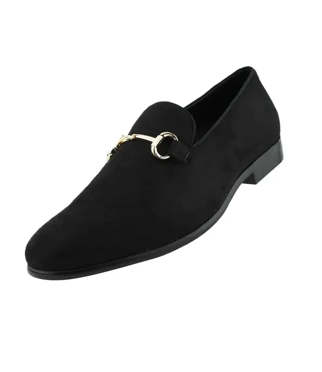 Amali Bradford - Microfiber Men's Slip-On Loafer with Gold Bit