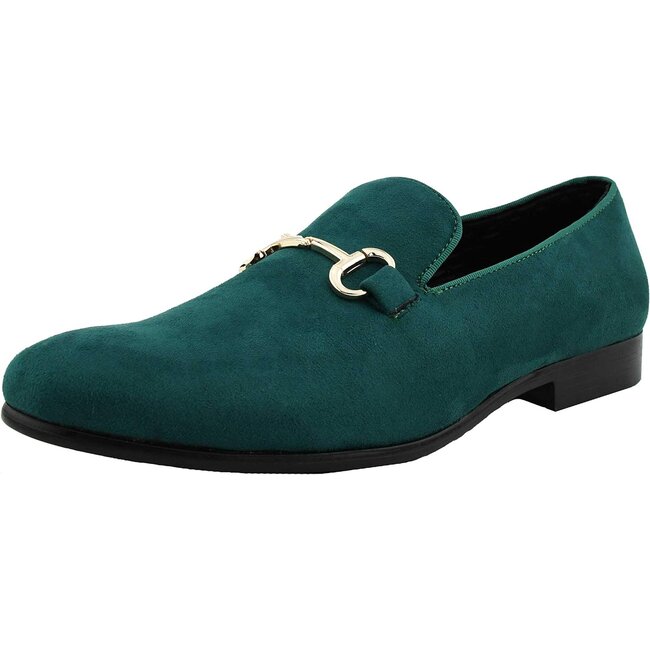 Amali Bradford - Microfiber Men's Slip-On Loafer with Gold Bit