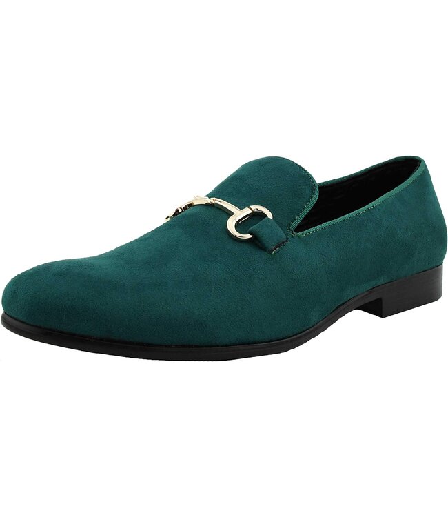 Amali Bradford - Microfiber Men's Slip-On Loafer with Gold Bit