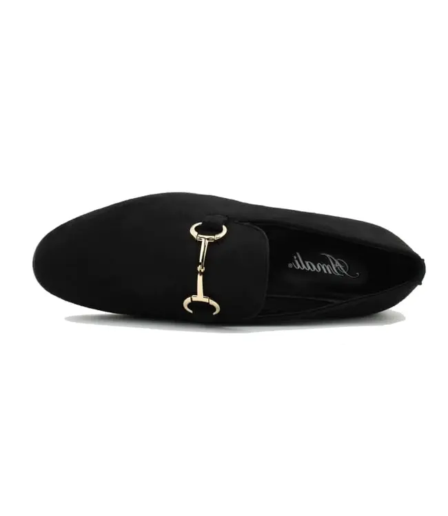 Amali Bradford - Microfiber Men's Slip-On Loafer with Gold Bit