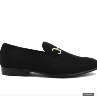 Amali Bradford - Microfiber Men's Slip-On Loafer with Gold Bit