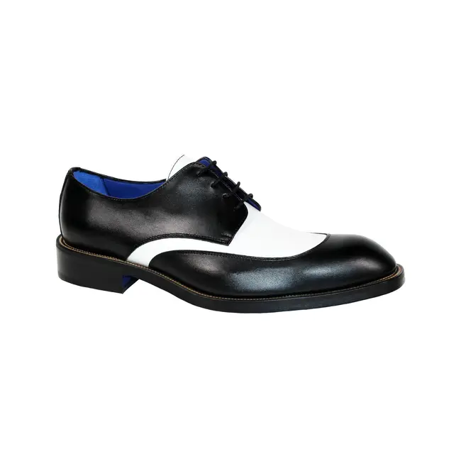 Emilio Franco Cosimo Men's Shoes Black/White  Calf-Skin Oxfords (EF1158)