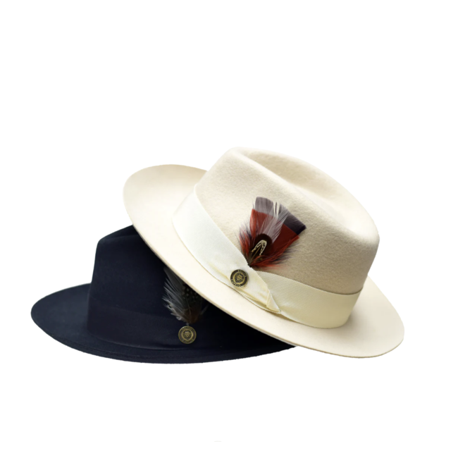 Bruno Capelo MILAN RAW EDGE WOOL FELT FEDORA HAT