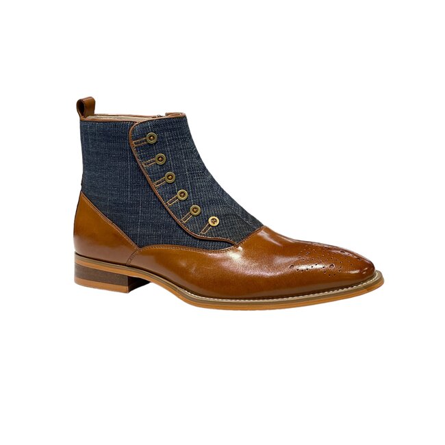 Giovanni Giovanni Leather Boot W/Fabric (Kenderick)