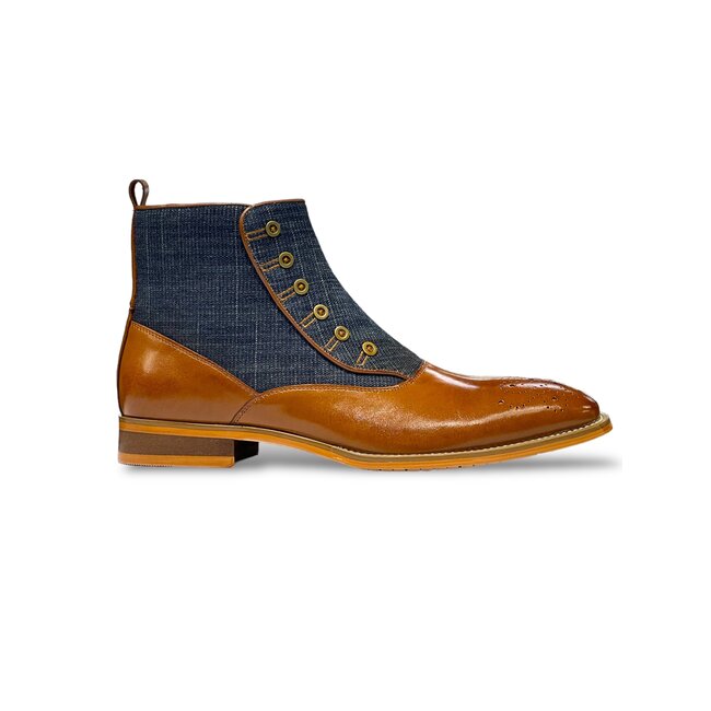 Giovanni Leather Boot W/Fabric (Kenderick)