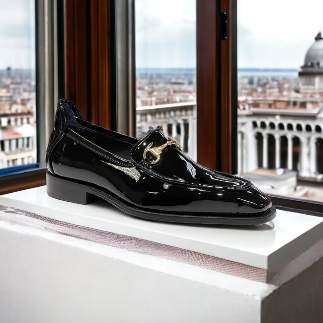 Duca Fano Men's Shoes Patent Leather Black (D1138)