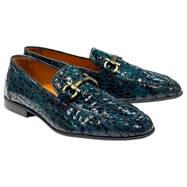 Sigotto Uomo Sigotto Uomo (6472) Alligator Print Genuine Calf Leather Bit Buckle