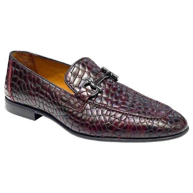 Sigotto Uomo Sigotto Uomo (6472) Alligator Print Genuine Calf Leather Bit Buckle