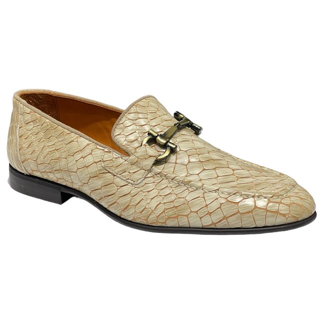 Sigotto Uomo Sigotto Uomo (6472) Alligator Print Genuine Calf Leather Bit Buckle