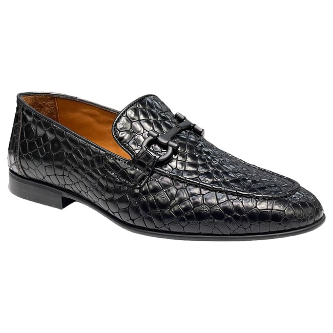 Sigotto Uomo Sigotto Uomo (6472) Alligator Print Genuine Calf Leather Bit Buckle