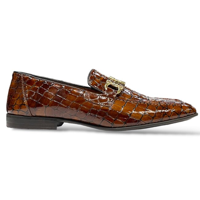 Sigotto Uomo (6472) Alligator Print Genuine Calf Leather Bit Buckle