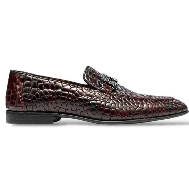 Sigotto Uomo Sigotto Uomo (6472) Alligator Print Genuine Calf Leather Bit Buckle