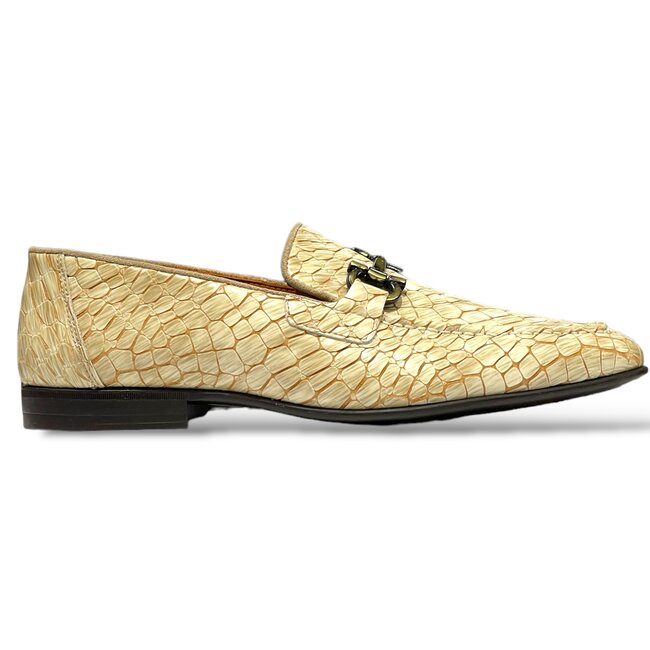 Sigotto Uomo Sigotto Uomo (6472) Alligator Print Genuine Calf Leather Bit Buckle