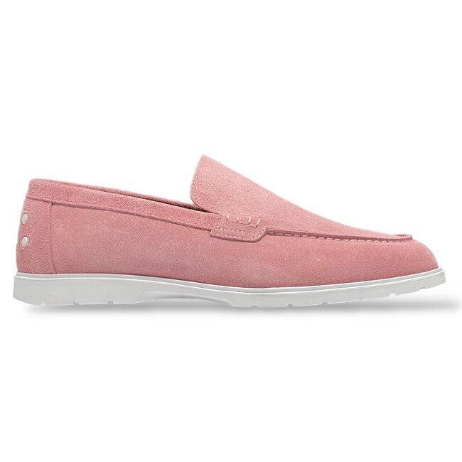 Pink Sigotto Suede Leather Loafers