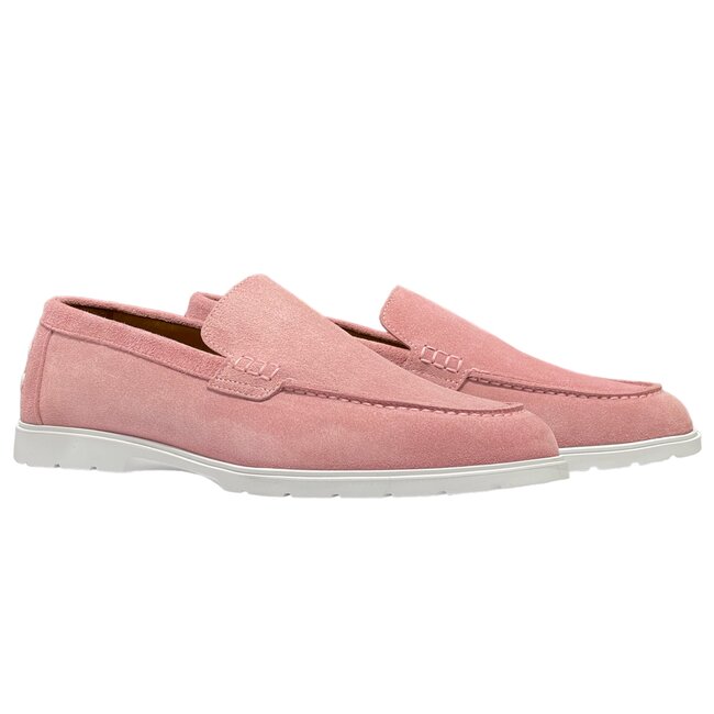 Pink Sigotto Suede Leather Loafers