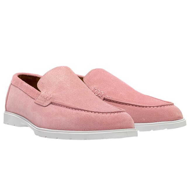 Pink Sigotto Suede Leather Loafers