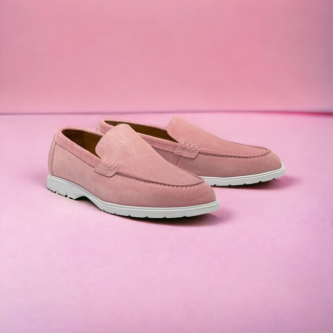 Sigotto Uomo Pink Sigotto Suede Leather Loafers