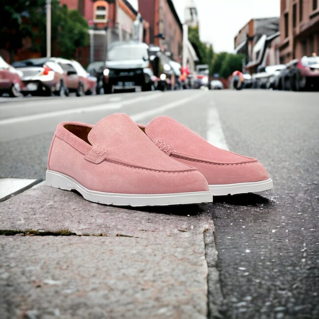 Sigotto Uomo Pink Sigotto Suede Leather Loafers