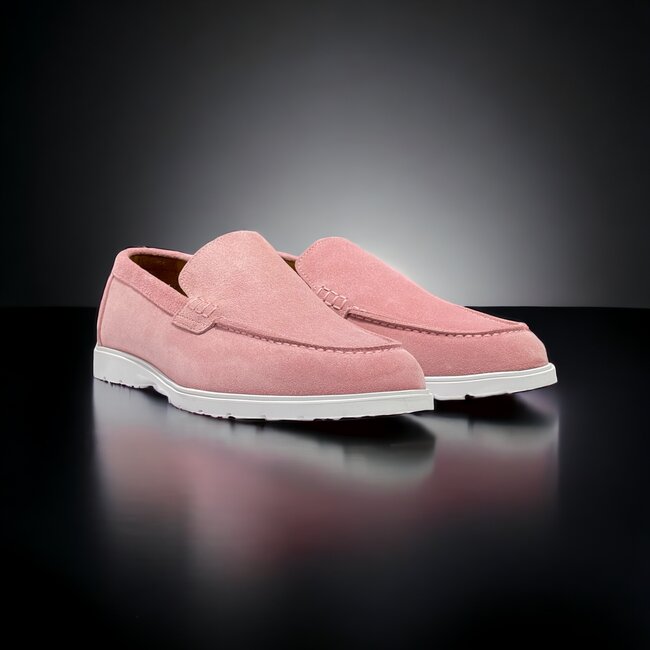 Sigotto Uomo Pink Sigotto Suede Leather Loafers