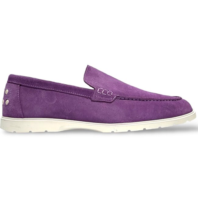 Purple Sigotto Suede Leather Loafers