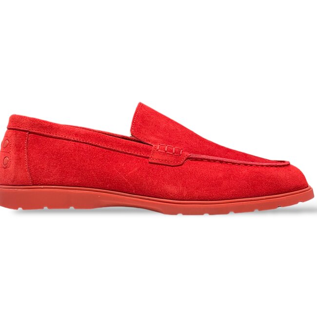 Red Sigotto Calfskin Suede Leather Loafers