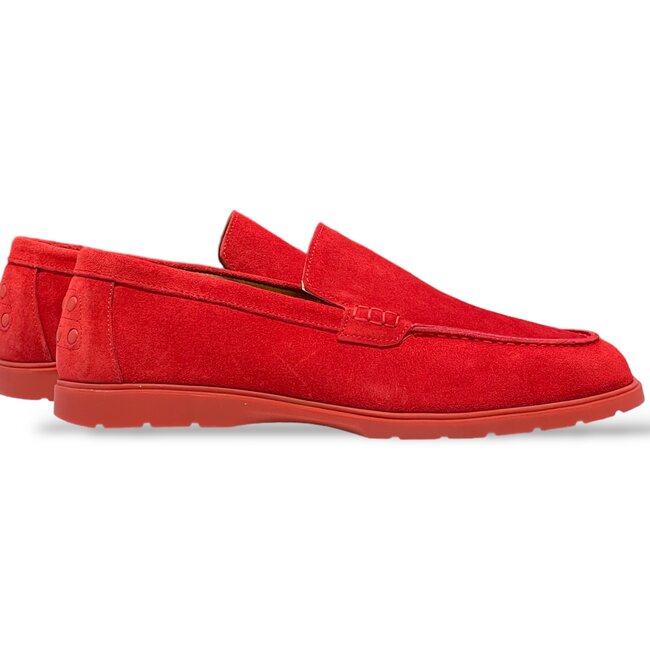 Red Sigotto Calfskin Suede Leather Loafers
