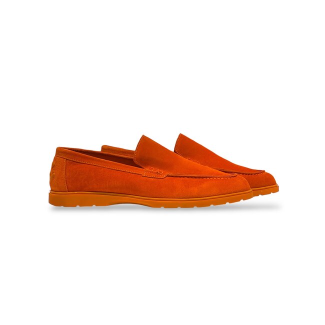 Sigotto Uomo Orange Safety Sigotto Calfskin Suede Leather Loafers