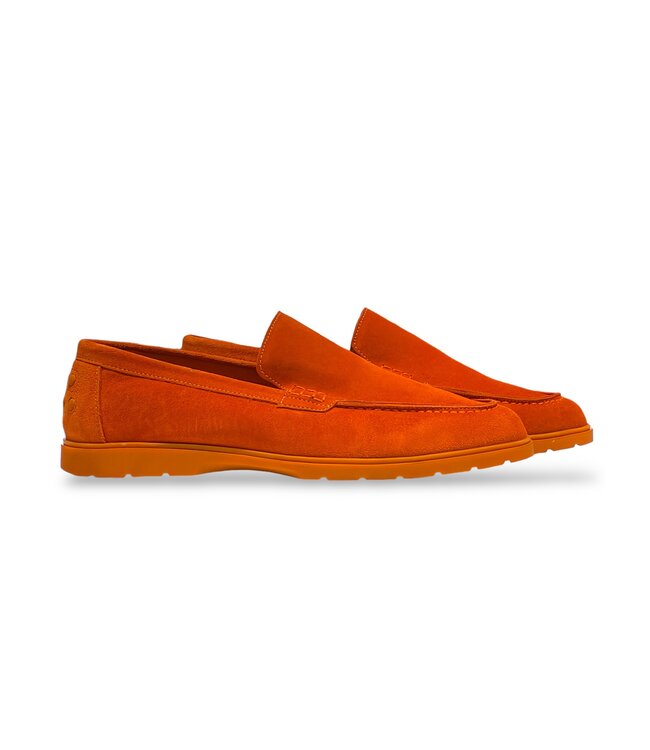 Sigotto Uomo Orange Safety Sigotto Calfskin Suede Leather Loafers