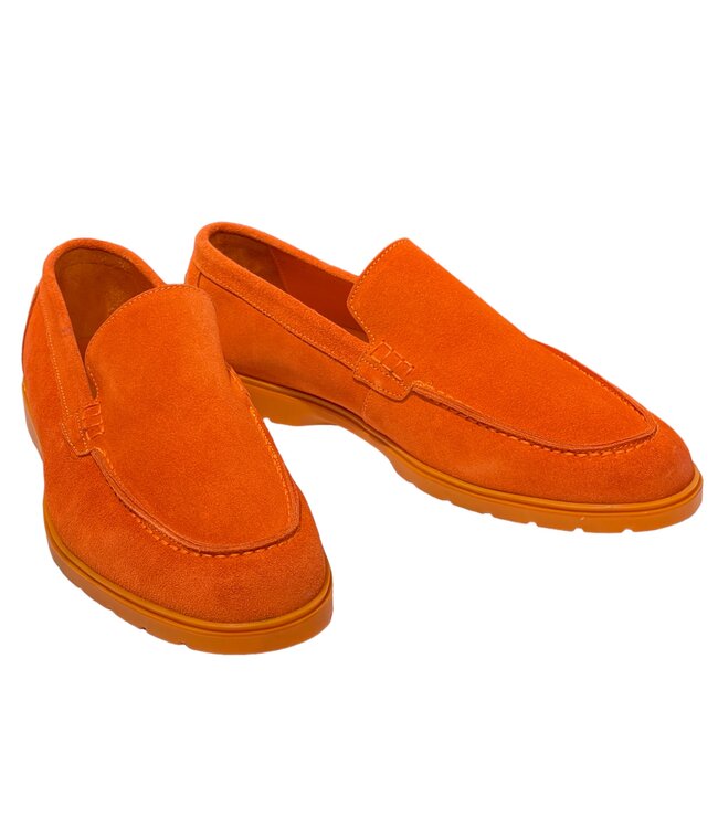 Sigotto Uomo Orange Safety Sigotto Calfskin Suede Leather Loafers
