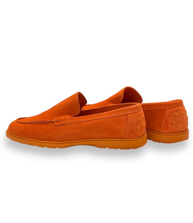 Sigotto Uomo Orange Safety Sigotto Calfskin Suede Leather Loafers