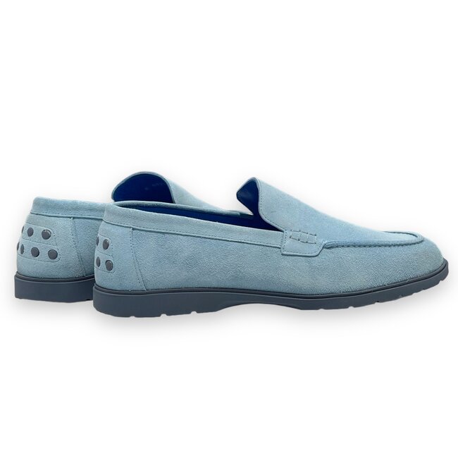 Sigotto Uomo Light Blue Sigotto Calfskin Suede Leather Loafers