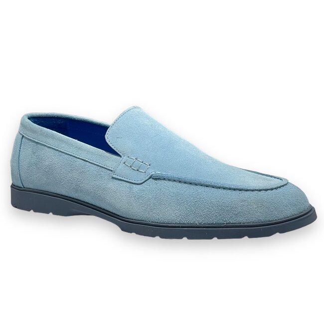 Sigotto Uomo Light Blue Sigotto Calfskin Suede Leather Loafers