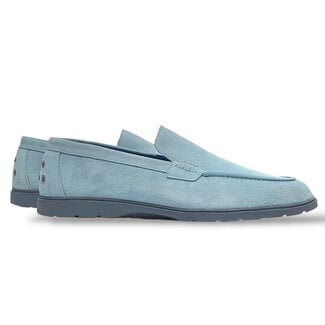 Sigotto Uomo Light Blue Sigotto Calfskin Suede Leather Loafers