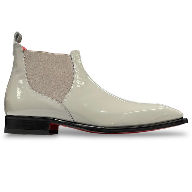 Emilio Franco Leonardo Patent Leather Boot Platinum Gray