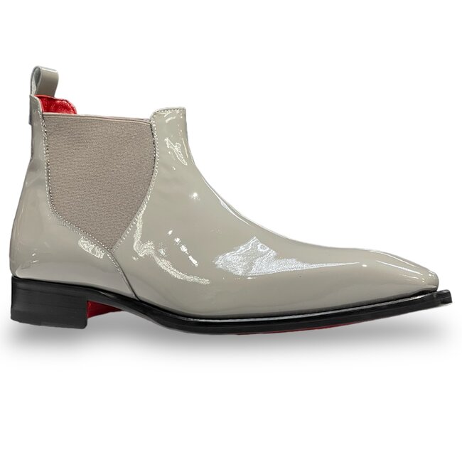Emilio Franco Leonardo Patent Leather Boot Platinum Gray