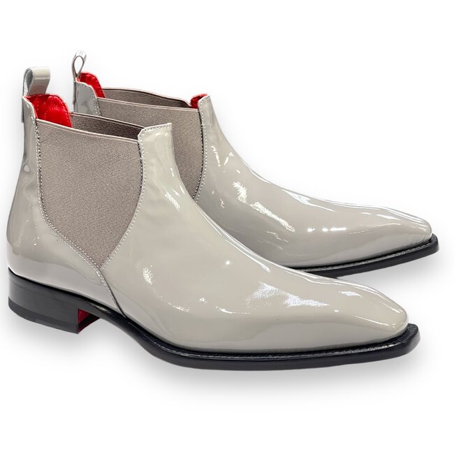 Emilio Franco Leonardo Patent Leather Boot Platinum Gray