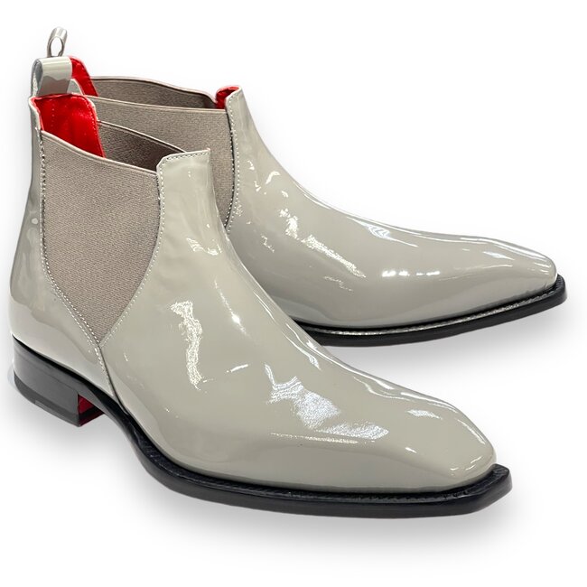 Emilio Franco Leonardo Patent Leather Boot Platinum Gray