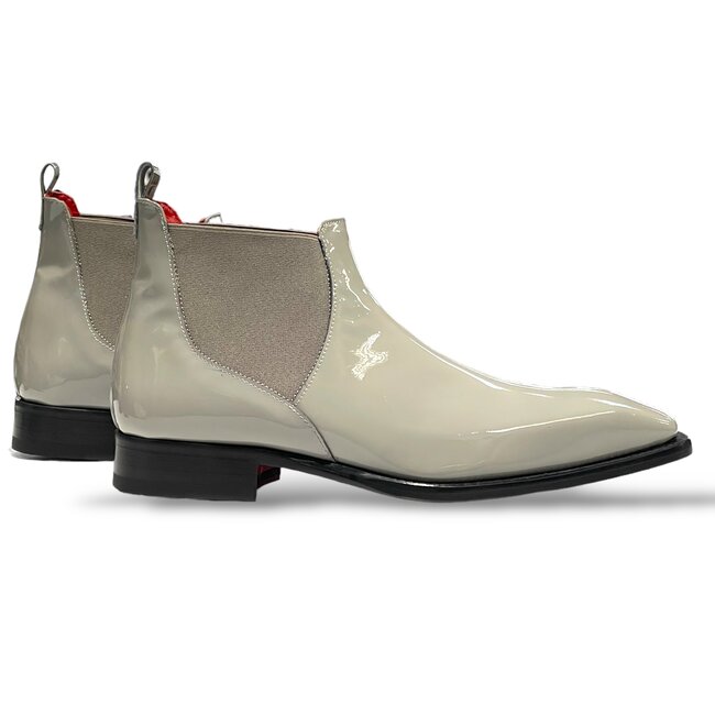 Emilio Franco Leonardo Patent Leather Boot Platinum Gray
