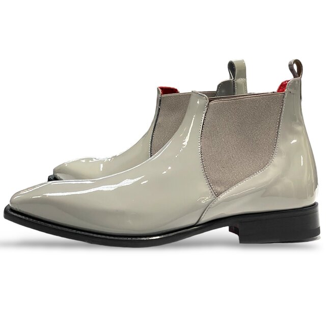 Emilio Franco Leonardo Patent Leather Boot Platinum Gray