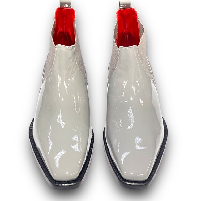 Emilio Franco Leonardo Patent Leather Boot Platinum Gray
