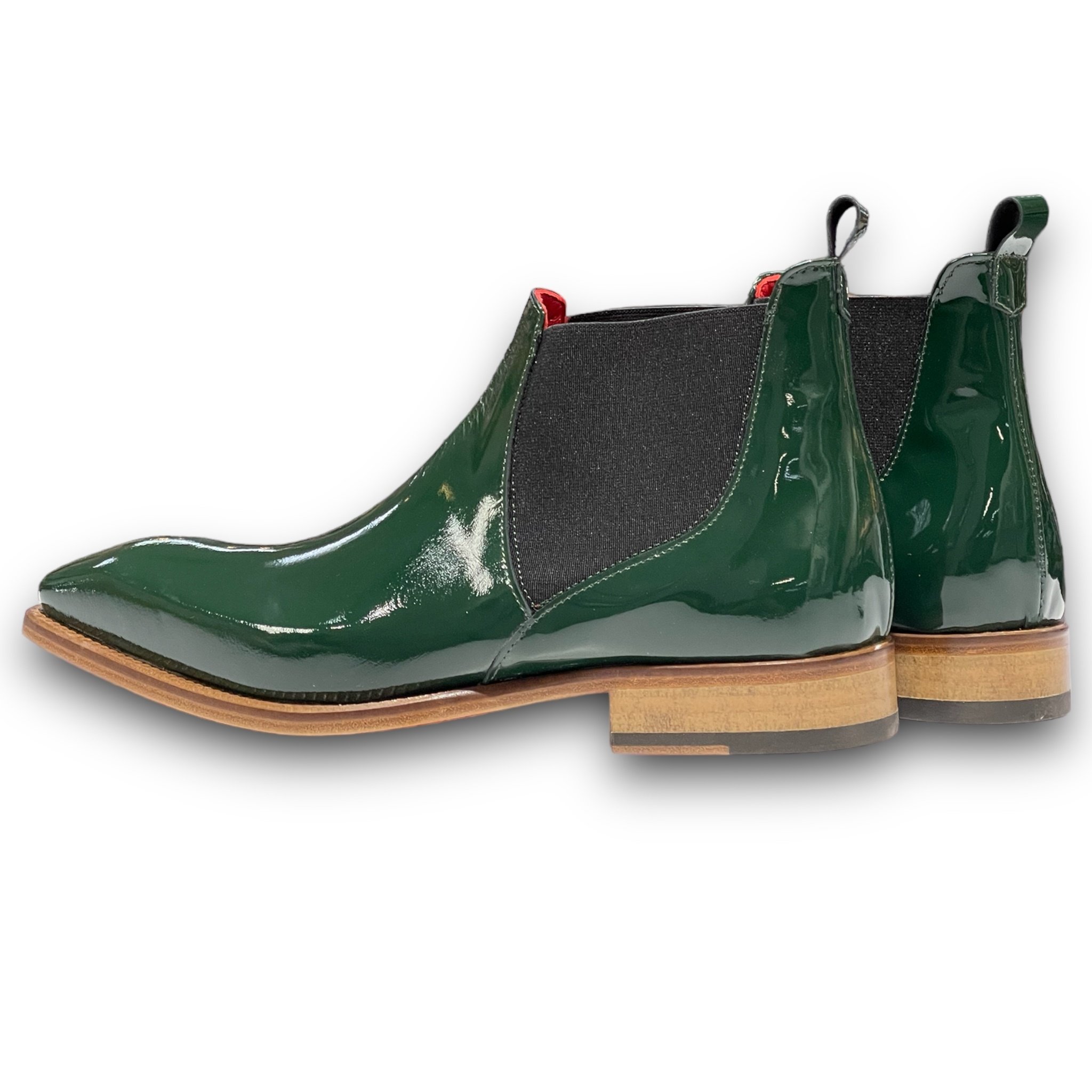 Emilio Franco Leonardo Patent Leather Boot Forest Green - Kingsmen Shoes