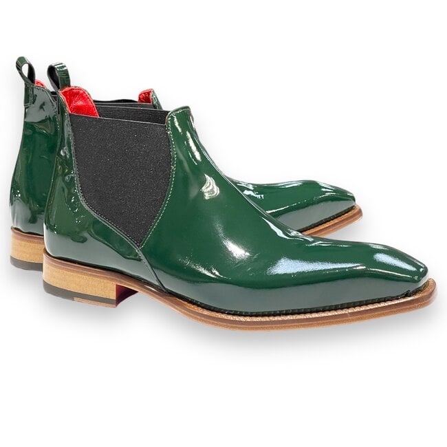 Emilio Franco Leonardo Patent Leather Boot Forest Green