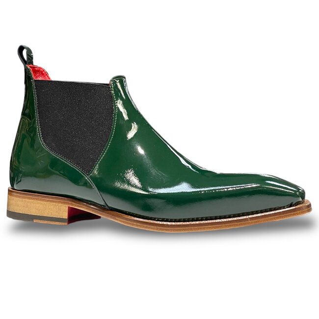 Emilio Franco Leonardo Patent Leather Boot Forest Green