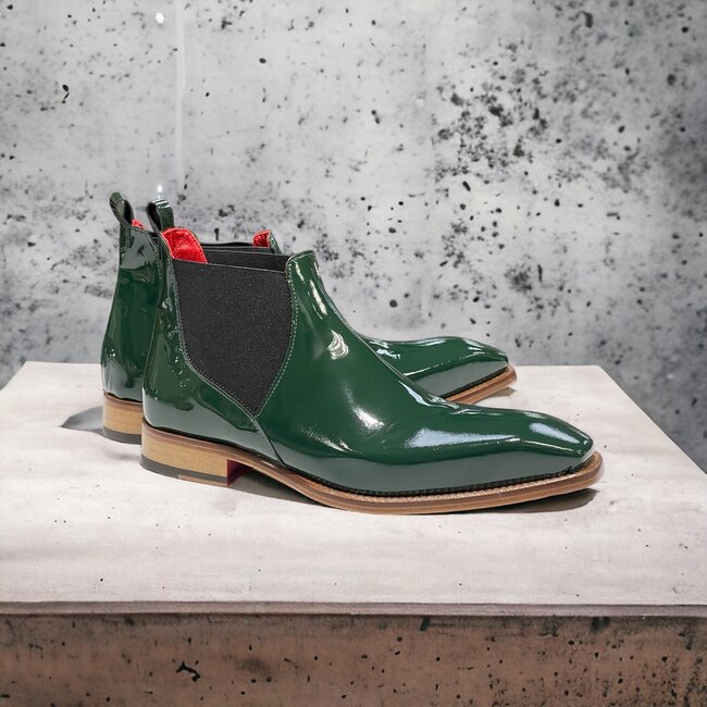 Emilio Franco Leonardo Patent Leather Boot Forest Green