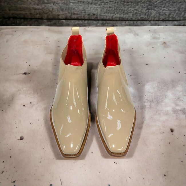 Emilio Franco Leonardo Patent Leather Boot Antique Beig