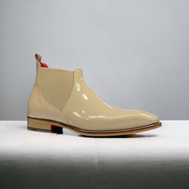 Emilio Franco Leonardo Patent Leather Boot Antique Beig