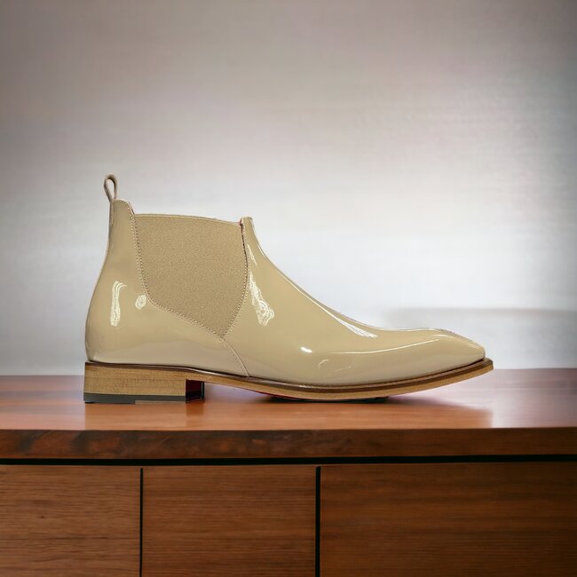 Emilio Franco Leonardo Patent Leather Boot Antique Beig