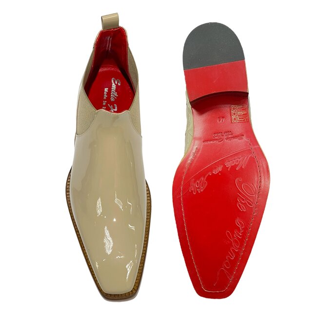 Emilio Franco Leonardo Patent Leather Boot Antique Beig