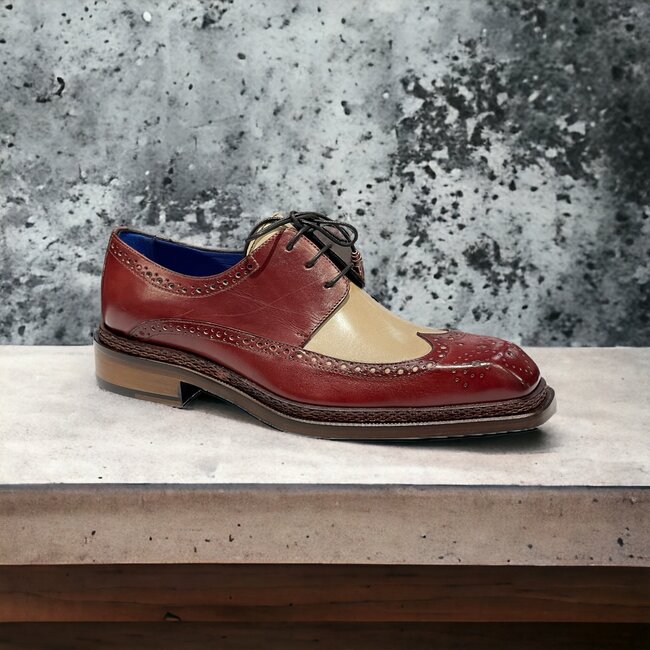 Emilio Franco Calfskin Shoes Wingtip (EF436) Purple/Lavender Burgundy/Tan