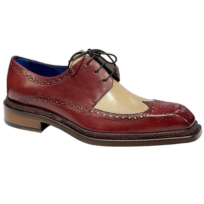 Emilio Franco Calfskin Shoes Wingtip (EF436) Purple/Lavender Burgundy/Tan